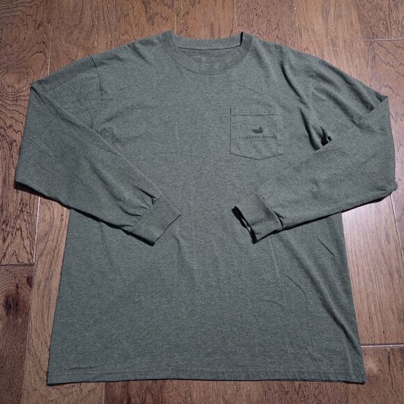 Southern Marsh T-Shirt Graphic Tee Pocket Long Sleeve Green Cotton Mens Large L - Picture 2 of 6